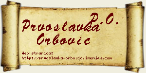 Prvoslavka Orbović vizit kartica